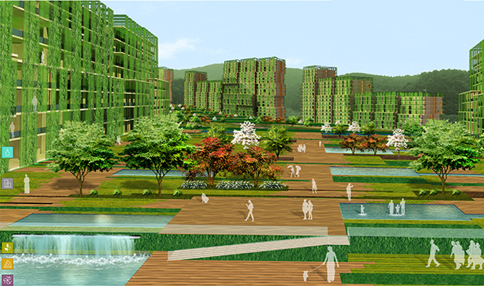 Conceptual rendering of the housing terraced landscape